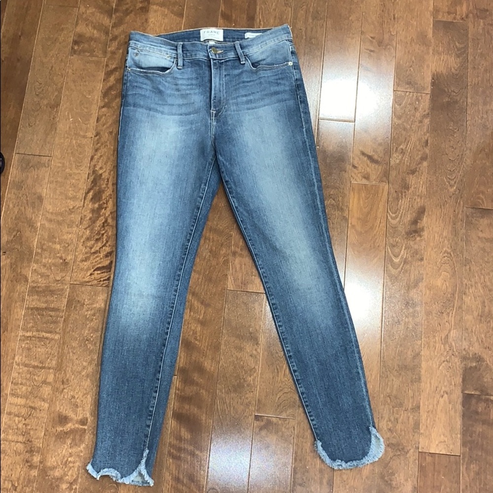 Frame Denim high rise skinny ankle jeans